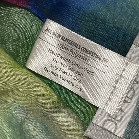 Gorgeous NWT Scarf-Demdaco”ArtLifting”Water Color Vibes Print-Blues/Purple/Green - Picture 10 of 13